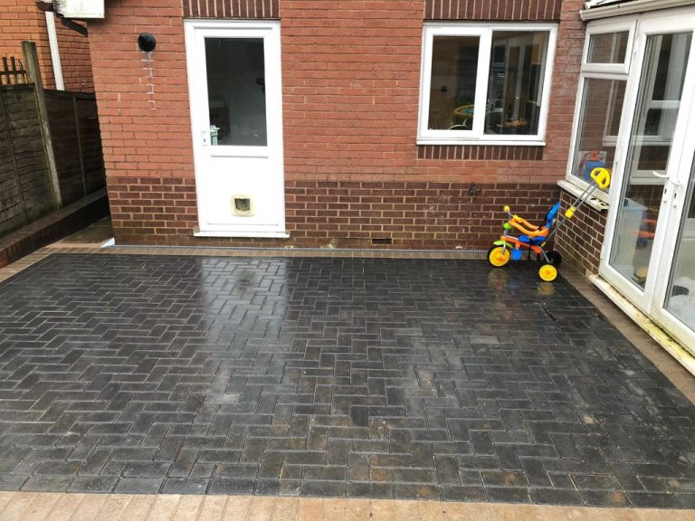 Charcoal Block Paving Patio in Bristol City
