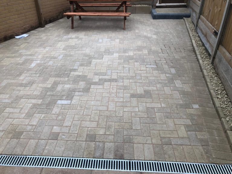 Block Paving Patio with New Drains in Bristol