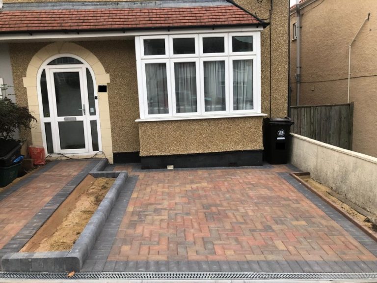 Block Paving Driveway with Flower-beds in Bradley Stoke