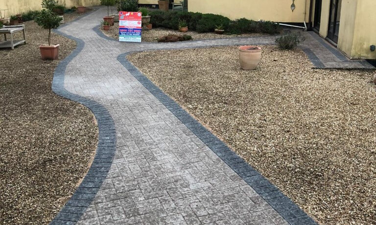 Natural Grey and Charcoal Paved Pathway in Iron Acton, Bristol