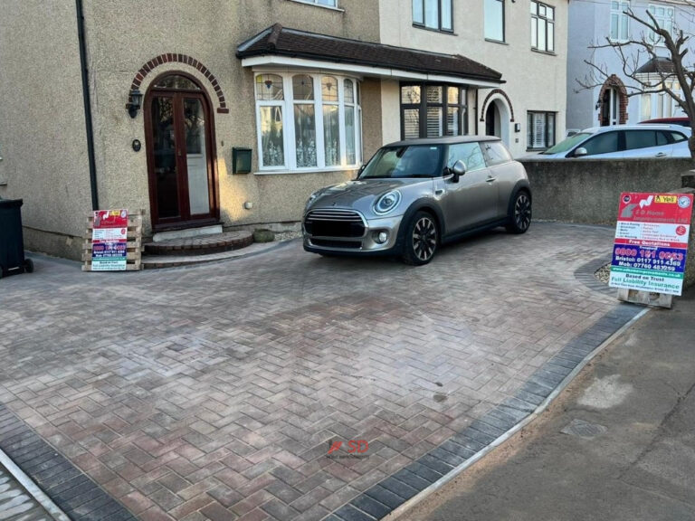 Block Paved Driveway in Autumn Mix Colour and Dropped Kerb Project in Downend, Bristol