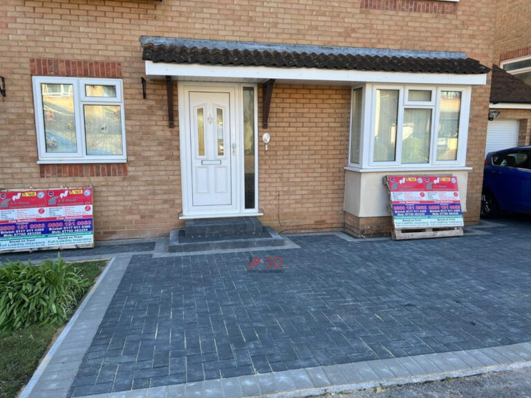 Driveway with Charcoal and Natural Grey Block Paving in Longwell Green, Bristol