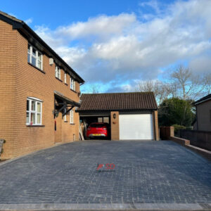 Charcoal and Natural Grey Block Paved Driveway in Longwell Green,…