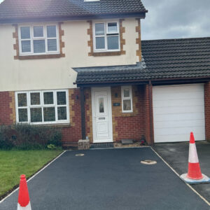 Small Tarmac Driveway with Block Paved Step-On Area in Yate,…