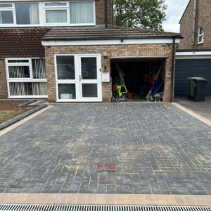 Charcoal Block Paving Driveway with Drainage in Winterbourne, Bristol